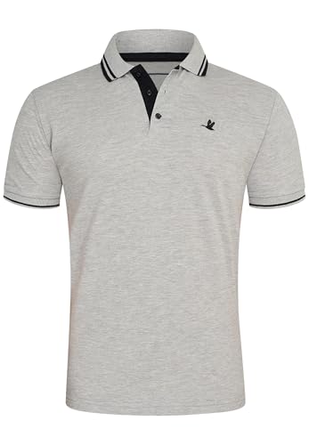 behype. Herren Kurzarm Poloshirt Freizeit Polo T-Shirt Männer Polo-Hemd Regular-Fit in Piqué-Qualität RR_MP-356-Grau-Schwarz-XXL von behype.