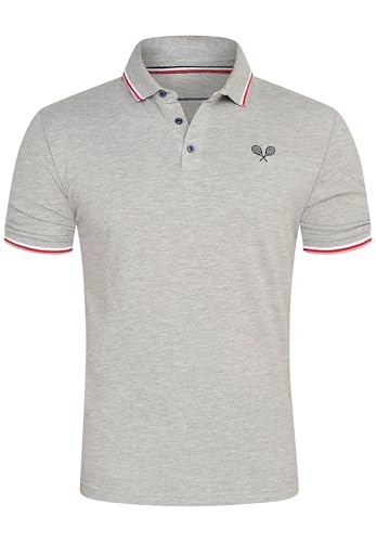 behype. Herren Kurzarm Poloshirt Freizeit Polo T-Shirt Männer Tennis Polo-Hemd Regular-Fit in Piqué-Qualität RR_MP-345-Hellgrau-XL von behype.
