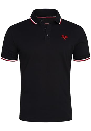 behype. Herren Kurzarm Poloshirt Freizeit Polo T-Shirt Männer Tennis Polo-Hemd Regular-Fit in Piqué-Qualität RR_MP-345-Schwarz-XXL von behype.