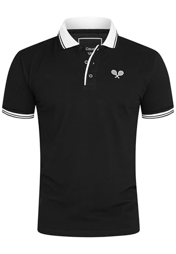 behype. Herren Kurzarm Poloshirt Freizeit Polo T-Shirt Männer Tennis Polo-Hemd Regular-Fit in Piqué-Qualität RR_MP-367-Schwarz-XXL von behype.