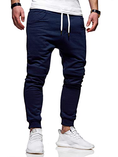 behype. Herren Lange Trainingshose Jogging-Hose Sport-Hose Basic 60-0341 (3XL, Navy) von behype.