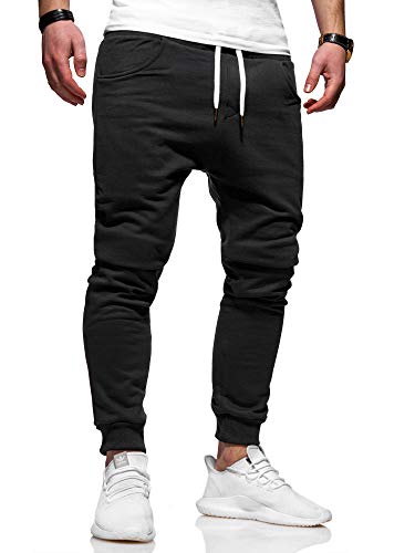 behype. Herren Lange Trainingshose Jogging-Hose Sport-Hose Basic 60-0341 (3XL, Schwarz) von behype.