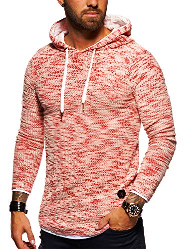 behype. Herren Oversize 2in1 Kapuzen-Pullover Hoodie Sweat-Shirt 40-4742 Rot S von behype.