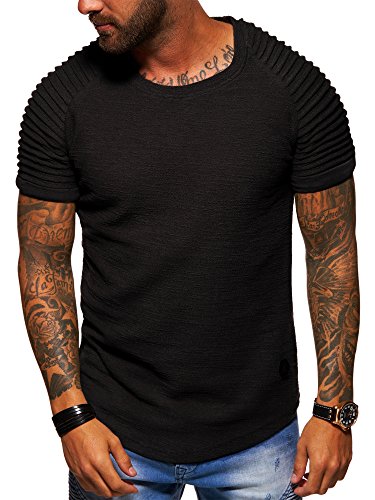 behype. Herren Oversize Biker T-Shirt 20-1710 Schwarz S von behype.