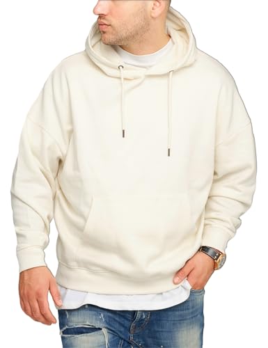 behype. Herren Oversize Hoodie Kapuzenpullover Sweatshirt H10 Ecru_L von behype.