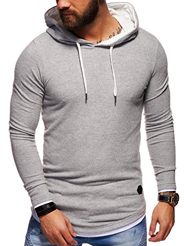 behype. Herren Oversize Kapuzen-Pullover Hoodie Sweatshirt 40-4762 Hellgrau XXL von behype.