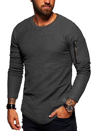 behype. Herren Oversize Sweatshirt O-Neck Pullover 40-3701 Dunkelgrau L von behype.