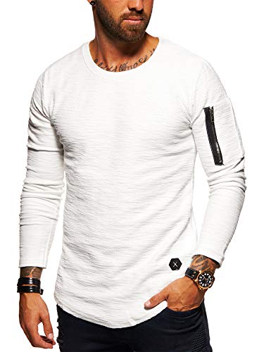 behype. Herren Oversize Sweatshirt O-Neck Pullover 40-3701 Weiß L von behype.
