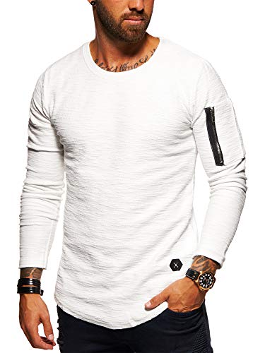 behype. Herren Oversize Sweatshirt O-Neck Pullover 40-3701 Weiß S von behype.