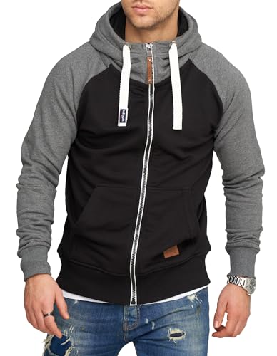 behype. Herren Raglan Sweat-Jacke Sweatshirt weicher Hoodie mit Kapuze & hohem Kragen Kapuzenpullover BH_7673-Schwarz-S behype. Herren Raglan Sweat-Jacke Sweatshirt weicher Hoodie mit Kapuze & hohem Kragen Kapuzenpullover BH_7673-Schwarz-S von behype.