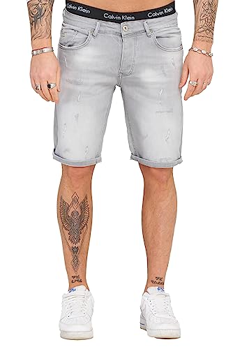 behype. Herren Shorts Jeansshorts Jeans Kurze Hose Grau BH_8007-Grau-W30 von behype.