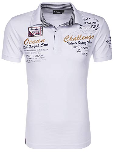 behype. Poloshirt Challenge T-Shirt 20-2728 Weiß 3XL von behype.