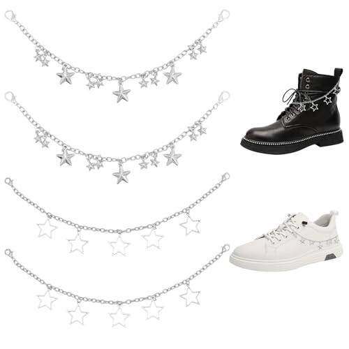 beinkmake 4 Stück Bling Star Anhänger Schuhkette Punk Stars Schuhanhänger Hip Hop Metall Schnürsenkel Accessoires Dekorationen Clip für Frauen Männer Schuhe Canvas Taschen Kleidung DIY Basteln beinkmake 4 Stück Bling Star Anhänger Schuhkette Punk Stars Schuhanhänger Hip Hop Metall Schnürsenkel Accessoires Dekorationen Clip für Frauen Männer Schuhe Canvas Taschen Kleidung DIY Basteln von beinkmake