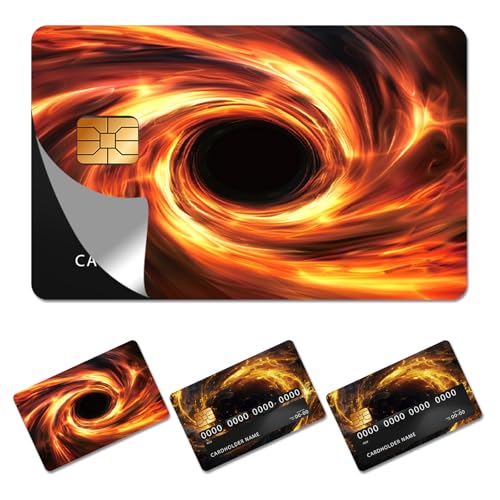 beinkmake 4 Stück Kreditkarten-Aufkleber Schwarzes Loch Debitkartenhülle Kosmisch für Transport Zahlung Bank Schlüsselkarte Schutz abnehmbar blasenfrei wasserdicht schlank von beinkmake