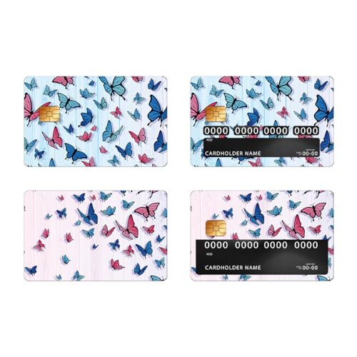 beinkmake 4 Stück Schmetterlings-Kartenaufkleber Wasserdicht Schlank Debitkarten-Bankkarten-Aufkleber für Transport Schlüssel Debit-Kreditkarten-Aufkleber von beinkmake