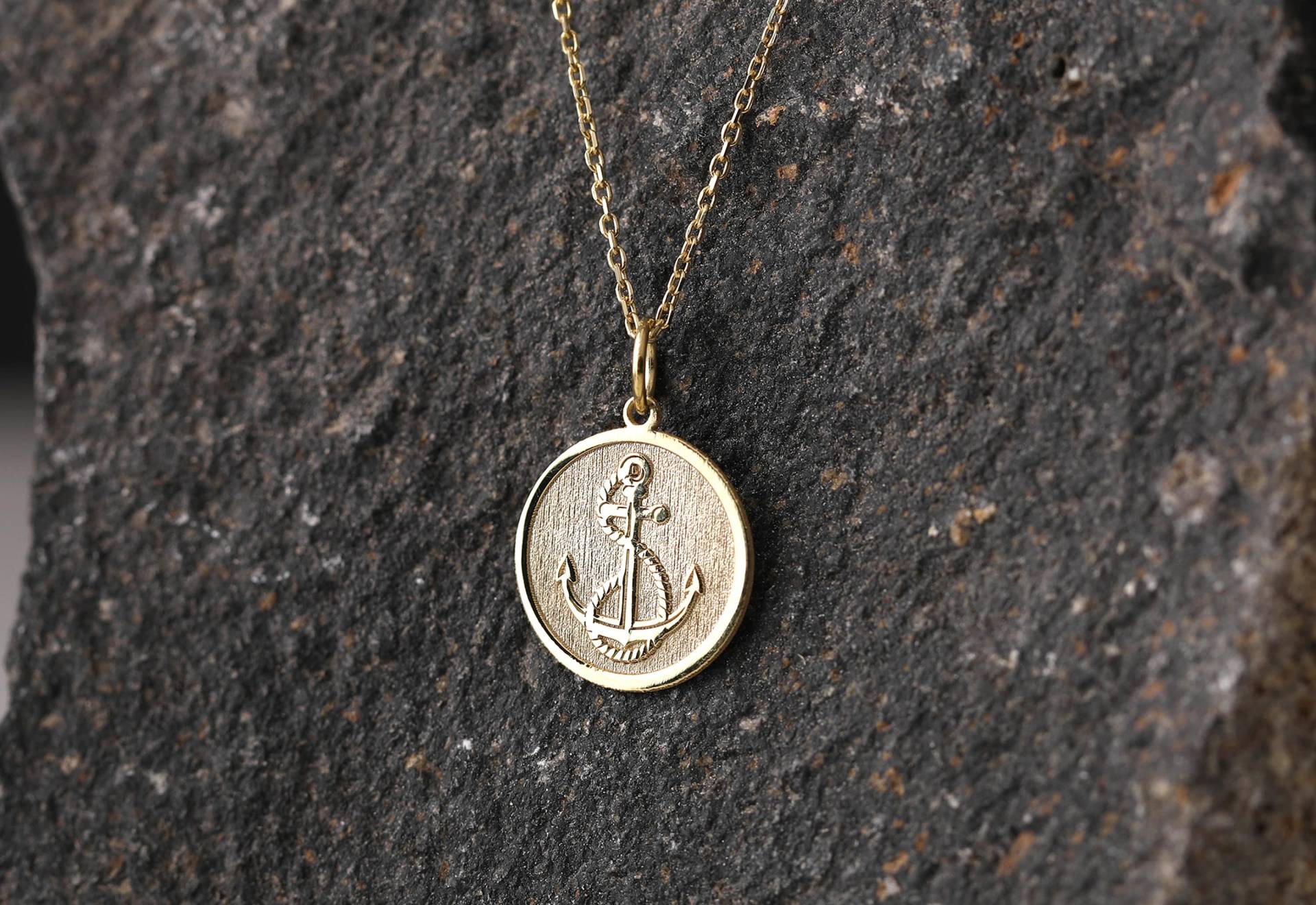 14K Gold Ankerhalskette Mit Seil, Personalisierter Ankeranhänger, Zierliche Goldkette, Massivgold Sailor Halskette Überlagert, Beste Freundin 14K Gold Ankerhalskette Mit Seil, Personalisierter Ankeranhänger, Zierliche Goldkette, Massivgold Sailor Halskette Überlagert, Beste Freundin von bejewelike