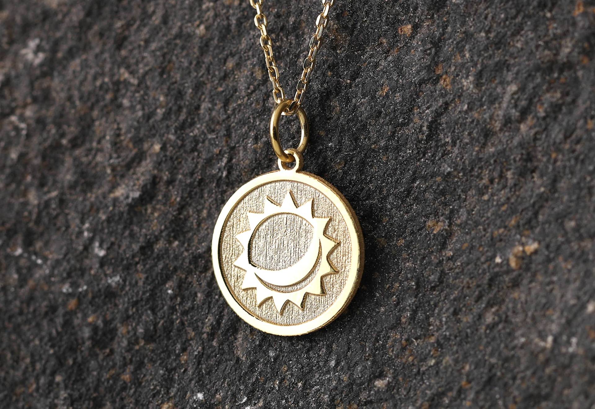 14K Gold Sonne Und Mond Halskette, Personalisierte Himmels Schmuck, Anhänger, Halskette Geschenk, Schmuck 14K Gold Sonne Und Mond Halskette, Personalisierte Himmels Schmuck, Anhänger, Halskette Geschenk, Schmuck von bejewelike