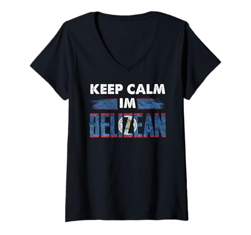 Damen Heritage Roots Belize Flagge Belizean Pride T-Shirt mit V-Ausschnitt von belizean heritage outfit for men and women
