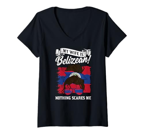Damen Heritage Roots Belize Flagge Belizean Pride T-Shirt mit V-Ausschnitt von belizean heritage outfit for men and women