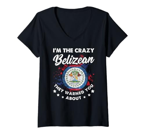 Damen Heritage Roots Belize Flagge Belizean Pride T-Shirt mit V-Ausschnitt von belizean heritage outfit for men and women