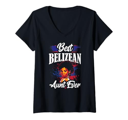 Damen Heritage Roots Belize Flagge Belizean Pride T-Shirt mit V-Ausschnitt von belizean heritage outfit for men and women