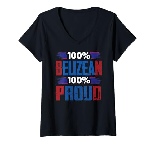 Damen Heritage Roots Belize Flagge Belizean Pride T-Shirt mit V-Ausschnitt von belizean heritage outfit for men and women