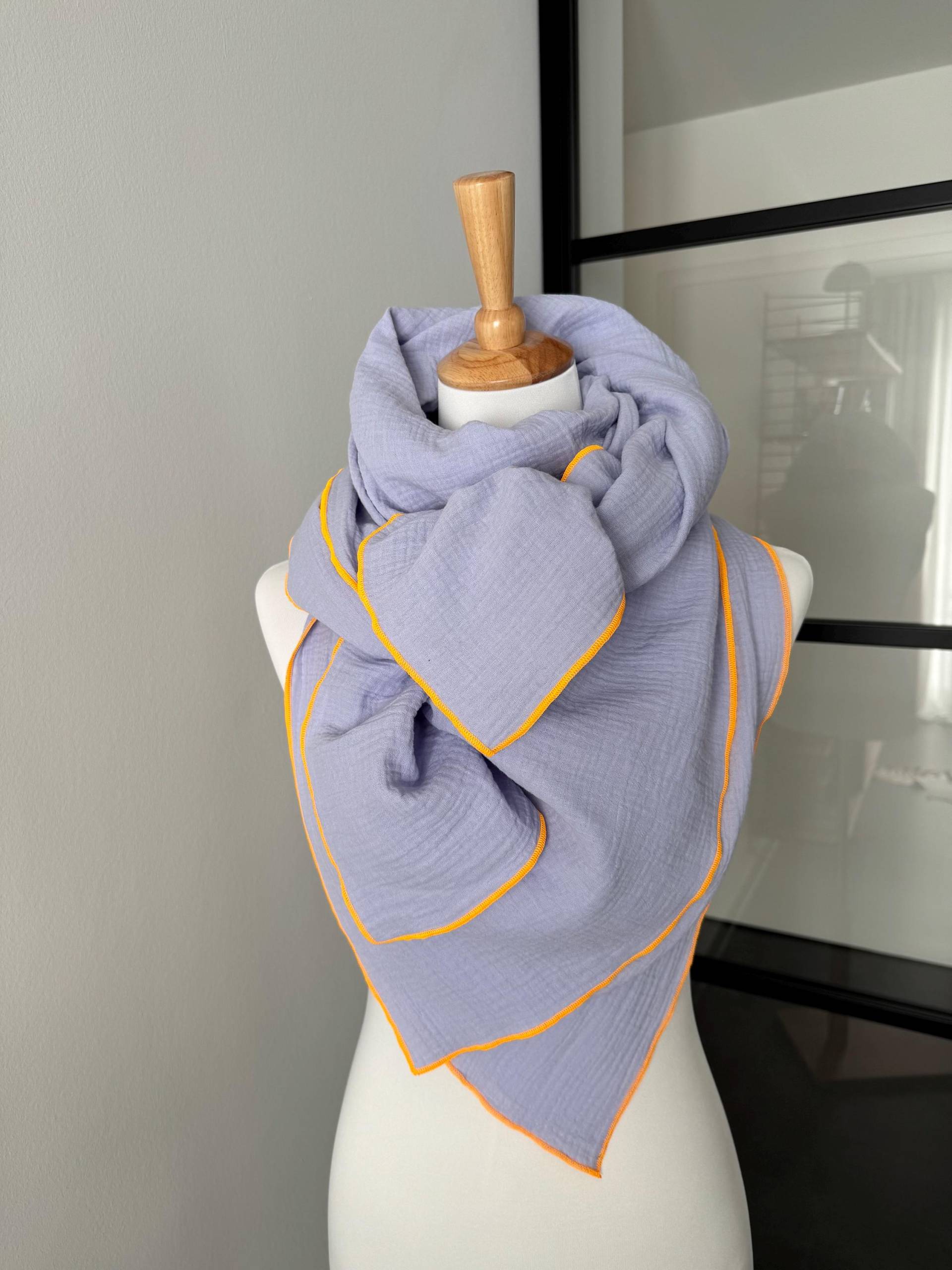 Musselin Halstuch Xxl | Damen Schal Decke Vielseitiges Tuch Als Umhang Pucktuch |stilltuch von bellanovagermany