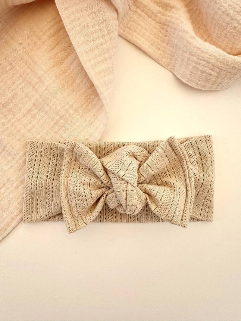 Süßes Stirnband Mit Stickerei Muster in Creme | Pointoille Mädchen Haarband von bellanovagermany
