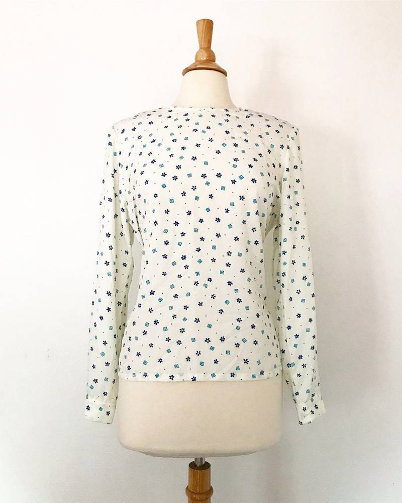 Vintage Pendleton Creme Und Bedruckte Bluse von belleandwit