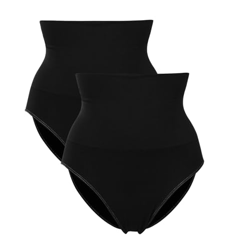 Belly cloud Damen Model-Up Basic Set Shapewear-Unterhose, Schwarz mit Kontrastnaht Weiss, L von belly cloud