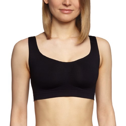 belly cloud Damen Funktionsunterwäsche Seamless Bustier, Schwarz (schwarz), M von belly cloud