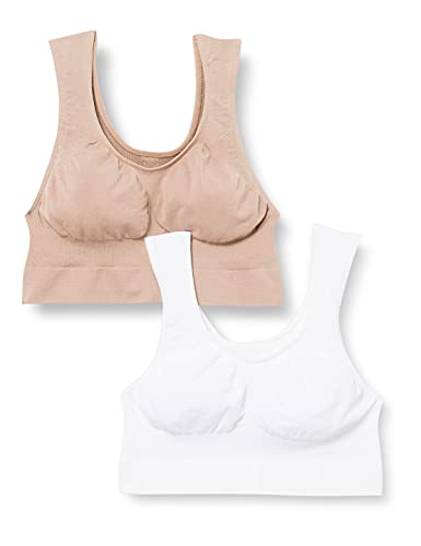 belly cloud Damen Model-up Bustier BH mit voller Abdeckung, schwarz/Champagner, S (2er Pack) von belly cloud