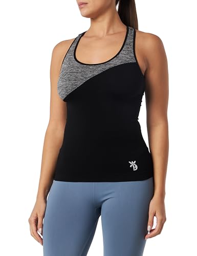 belly cloud Damen Sport Top T-Shirt, Schwarz, L von belly cloud