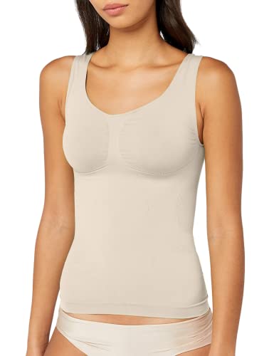 belly cloud Damen Unterhemd figurformendes Seamless Top, Gr. 42/44 (XL), Elfenbein (champagner) von belly cloud