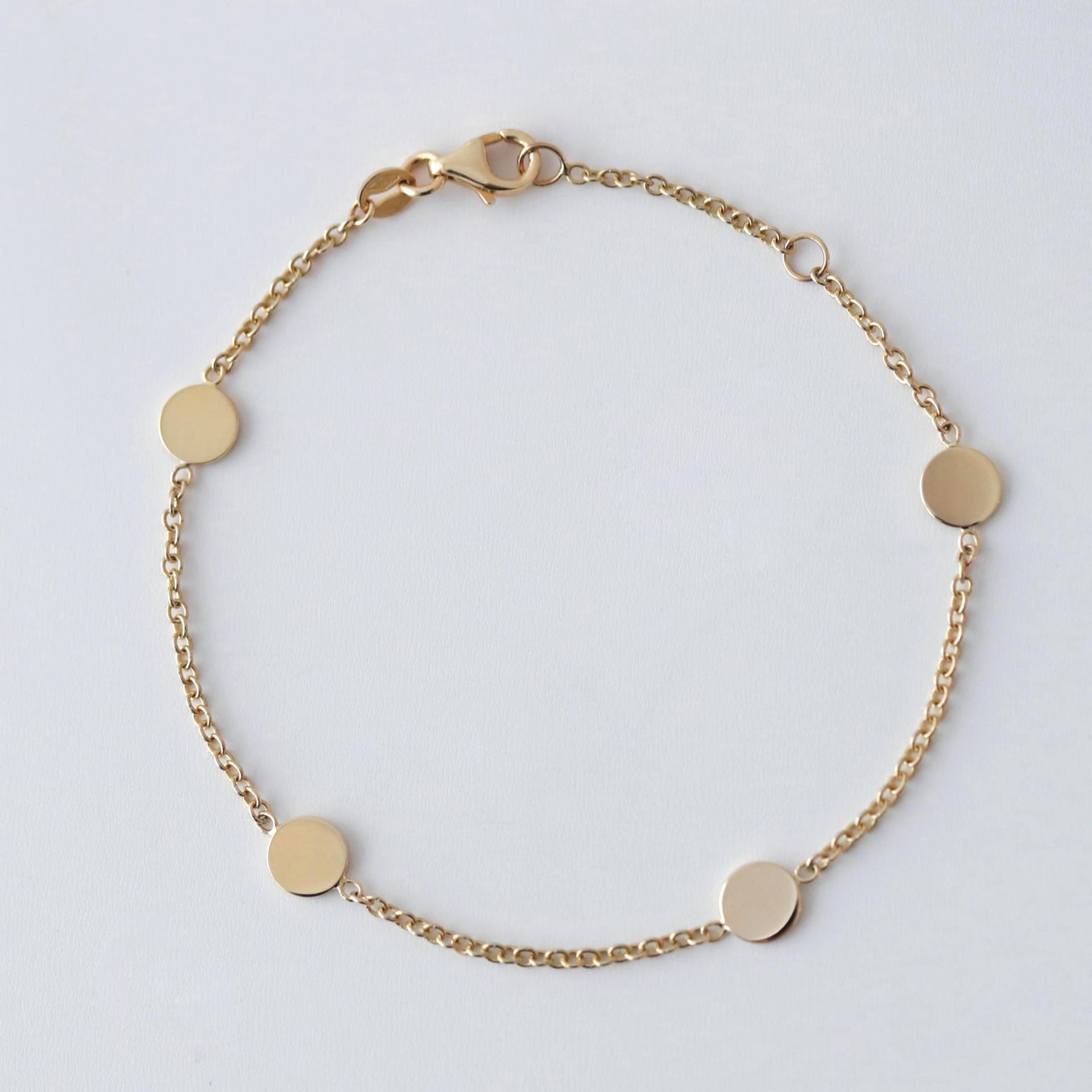 Armband - Runde Plättchen, 375 Gold, 19cm Lang Armband - Runde Plättchen, 375 Gold, 19cm Lang von bellybirdjewellery