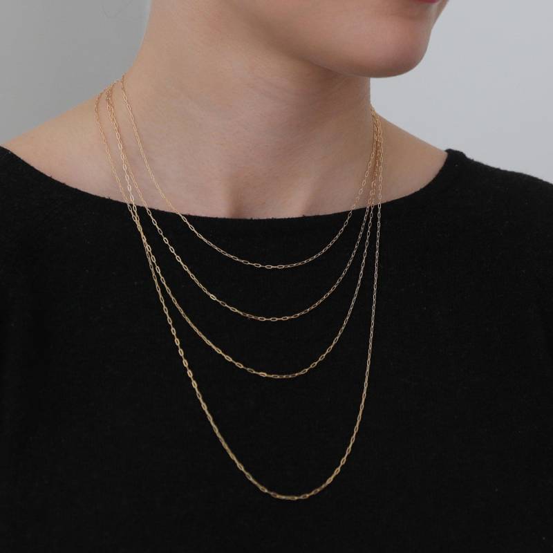 Feine Kabelkette, 3x1, 3mm, 40-60cm, Goldfilled, 925 Silber, Längliche Kettenglieder, Filigrane Gliederkette, Feine Kette, Wasserfeste Kette von bellybirdjewellery