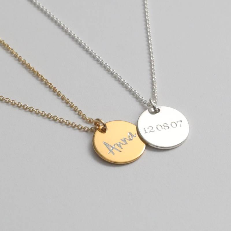 Personalisierte Kette Mit 15, 5/12, 5/9, 5mm Gravur Plättchen in Gold, Silber, Namen Kette, Personalisierter Schmuck, Personalisierte Geschenke von bellybirdjewellery