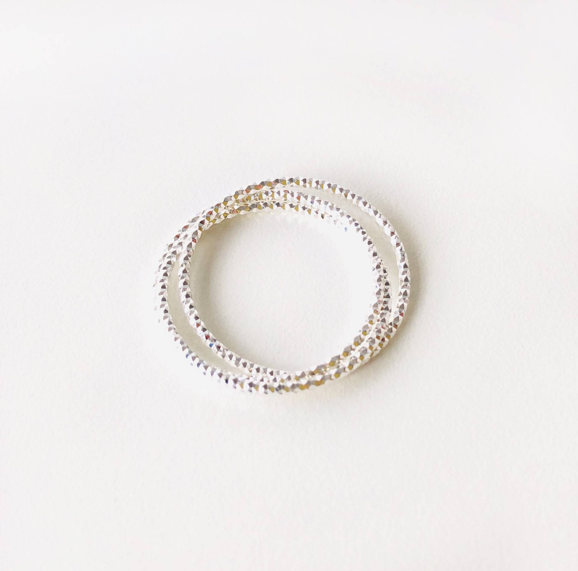 Ring - 3Teiliger Glitzerring 925 Silber Vergoldet, 18K, Filigraner Silberring, Geschenk Für Sie, Zarter Goldring, Facettierter Ring, 52-60 Ring - 3Teiliger Glitzerring 925 Silber Vergoldet, 18K, Filigraner Silberring, Geschenk Für Sie, Zarter Goldring, Facettierter Ring, 52-60 von bellybirdjewellery