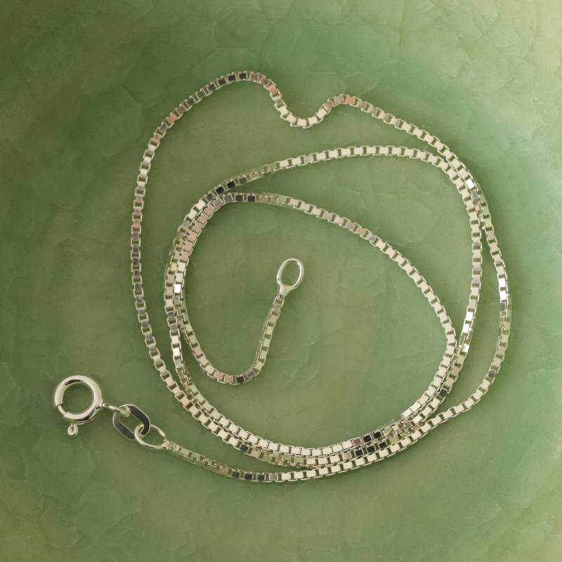 Venezianerkette - Eckige Kettenglieder/ 925 Silber/ Vergoldet, 40-60cm, Fein Glänzend von bellybirdjewellery