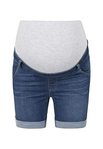 Bellybutton Schwangerschaftsmode Damen Jeans Shorts mit Überbauchbund Umstandsshorts, Blau (Blue Denim 0013), W29 (Herstellergröße: 38) von bellybutton