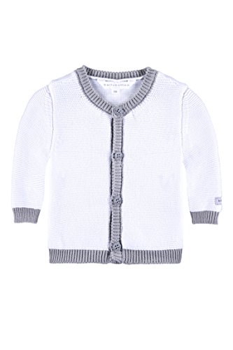 bellybutton Kiko Unisex Strickjacke 1/1 Arm, Weiß (Bright White 1000), 86 von bellybutton