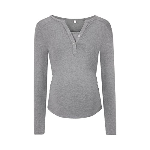 Bellybutton Maternity Damen Julia-Stillshirt 1/1 Arm Umstandslangarmshirt, Grau (Middle 8500), 34 (Herstellergröße: XS) von bellybutton