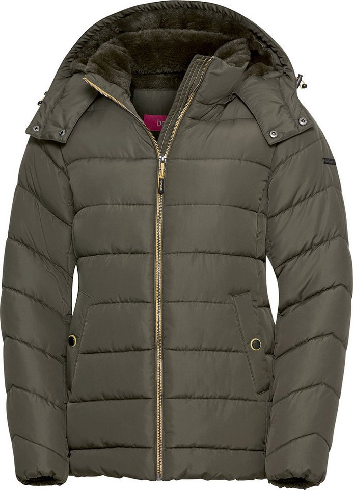 belmina Steppjacke Verstellbare Kapuze mit flauschigem Kunstfell von belmina