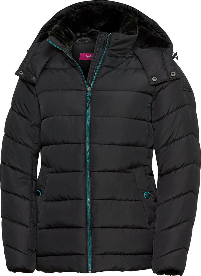 belmina Steppjacke Verstellbare Kapuze mit flauschigem Kunstfell von belmina