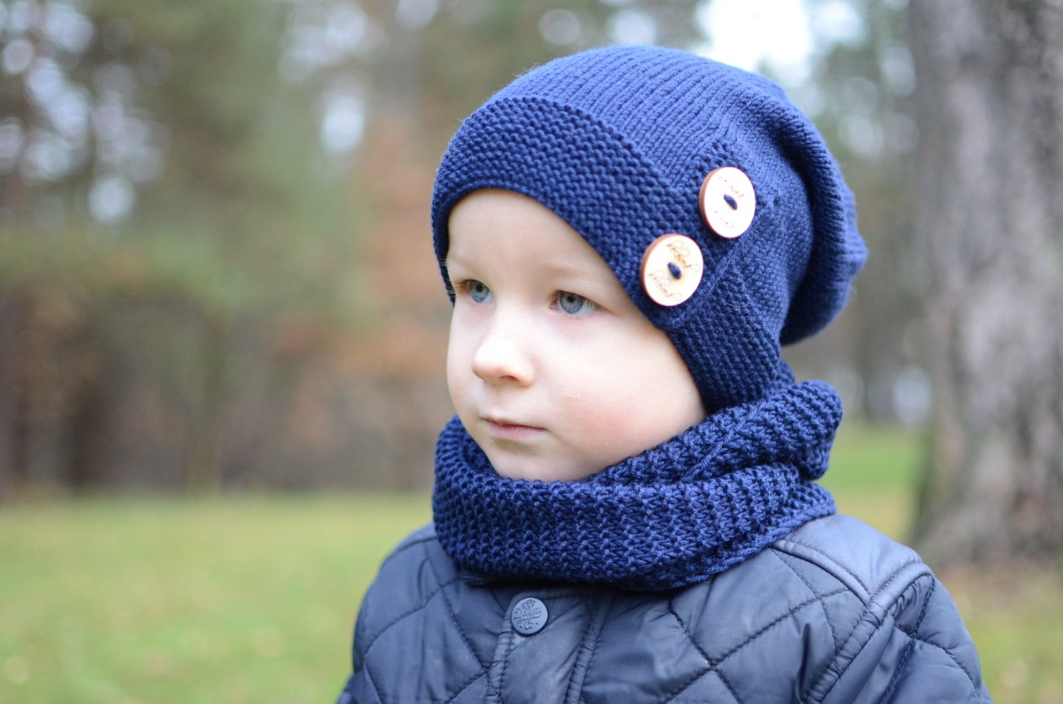 Dunkelblaue Mütze Für Jungen, Gestrickte Kindermütze, Strickmütze, Kindermütze von belovedLT