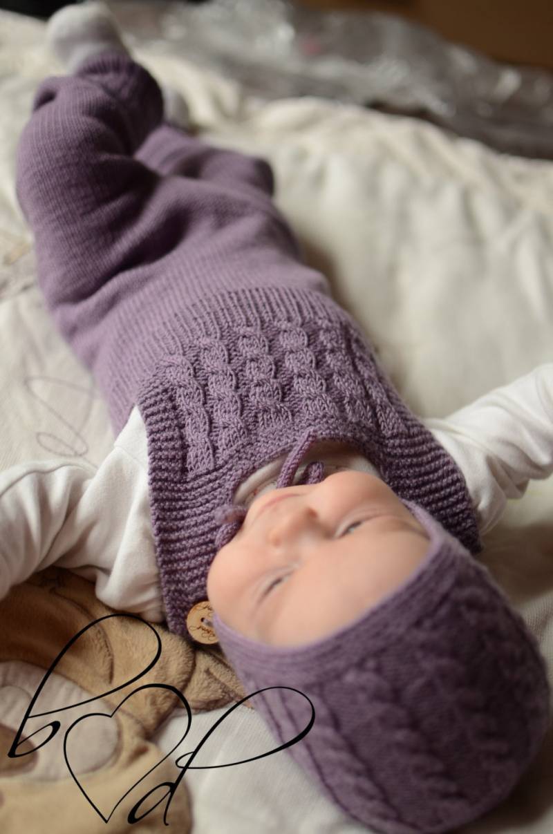 Handgestrickte Baby Latzhose Aus Merino Wolle Neugeborenen Fotorequisite von belovedLT