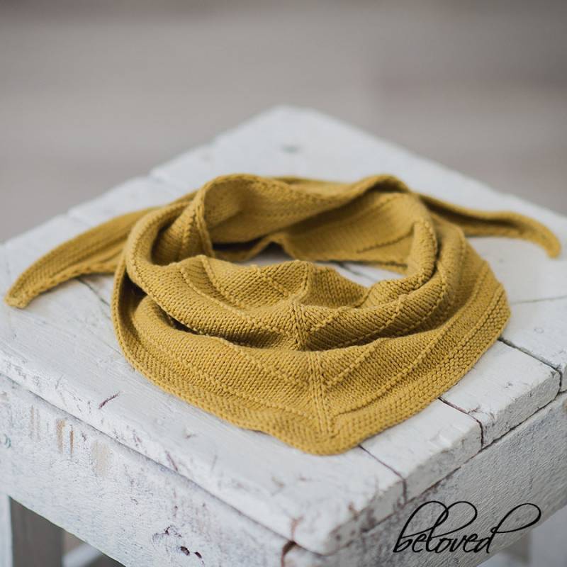 Handgestrickter Merino Wolle Schal, Mustard Gelb Winter Dreieckstuch Für Babys & Kinder von belovedLT