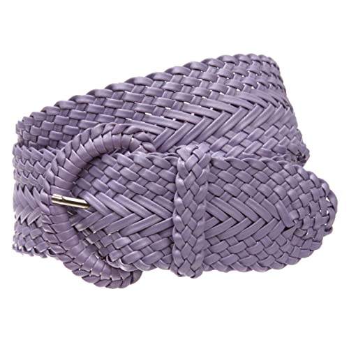 5,1 cm breiter, handgefertigter, weicher, metallischer, geflochtener runder Gürtel Gr. M/L (32/34" Taille), violett von beltiscool