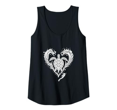 Damen Wasserschildkröte umrahmt von einem Herz, mit Taucherin Tank Top Damen Wasserschildkröte umrahmt von einem Herz, mit Taucherin Tank Top von beluga30