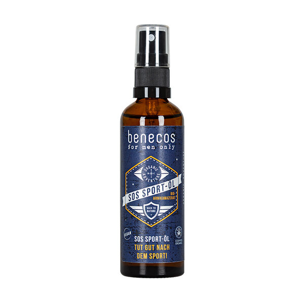 benecos for men SOS Sport-Öl BIO-ARNIKAMAZERAT – vegan – 75 ml von benecos